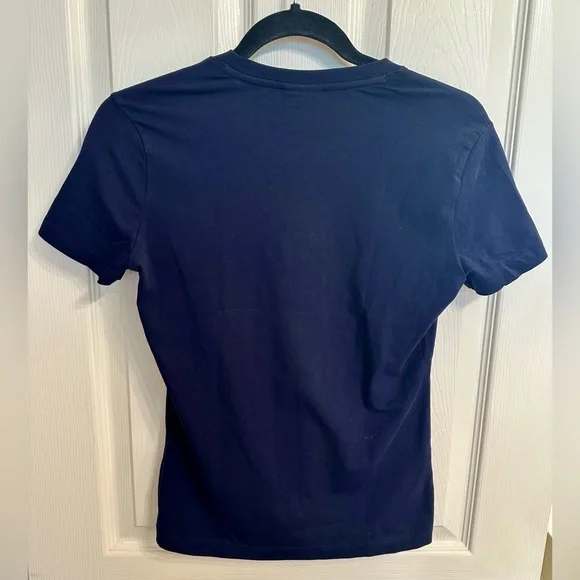 Desigual Damen Navy Tee with Pink Floral Print NWT Size S - Picture 4 of 5